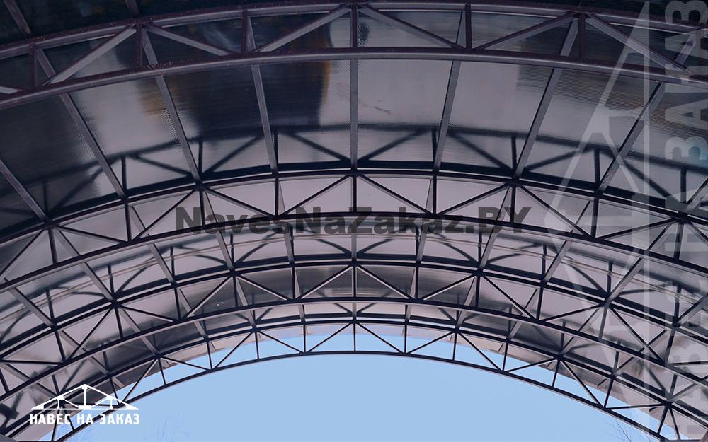 Арочный навес 8 х 8 с сотовым поликарбонатом в Витебске и области Арочный навес 8 х 8 с сотовым поликарбонатом
