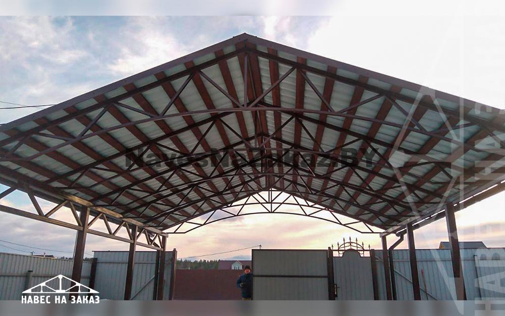 Двускатный навес для 2 машин 6 х 7 в Витебске и области Двускатный навес для 2 машин 6 х 7