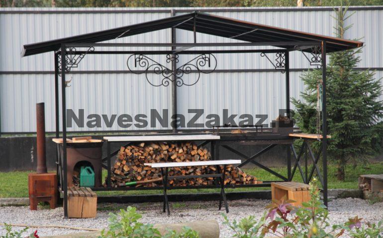 Двускатный навес из металла для мангала 2 на 4 в Витебске и области Двускатный навес из металла для мангала 2 на 4