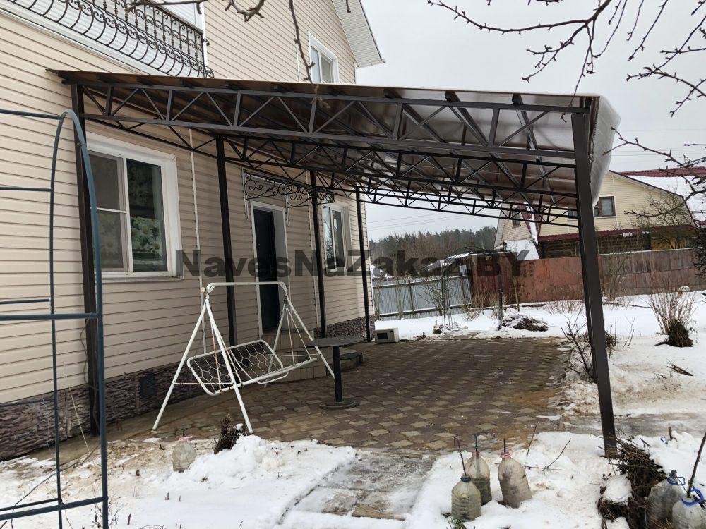 Навес односкатный перед домом 4 на 8 в Витебске и области Навес односкатный перед домом 4 на 8