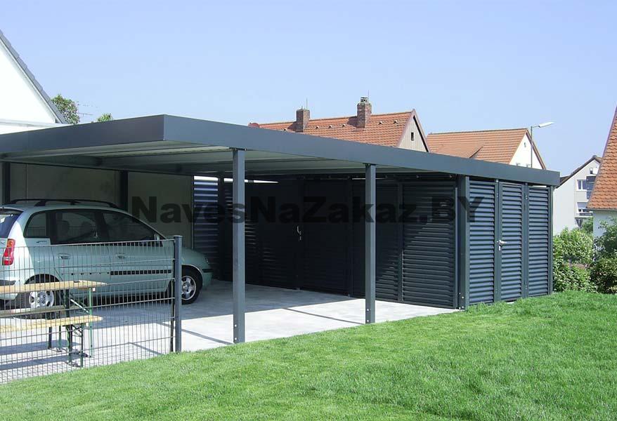 Автонавес в современном стиле с хозблоком 6 на 9 в Витебске и области Автонавес в современном стиле с хозблоком 6 на 9