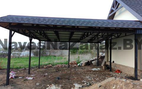 Односкатный навес для авто 6 на 8 в Витебске и области Односкатный навес для авто 6 на 8